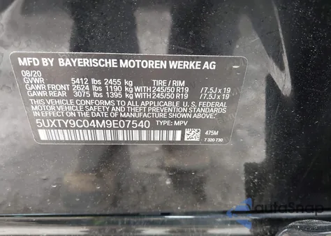 2021 BMW X3 M40I from USA, damaged, VIN 5UXTY9C04M9E07540
